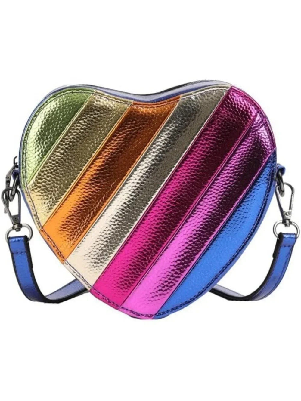 Heart Shaped Patchwork Crossbody Bag, Adjustable Strap, Lightweight, Zipper